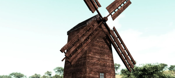 3D Medieval Ukraine Windmill