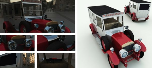 1926 Cunningham Ambulance 3D Model