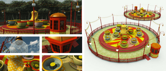 Tea Cups Ride 3D Model