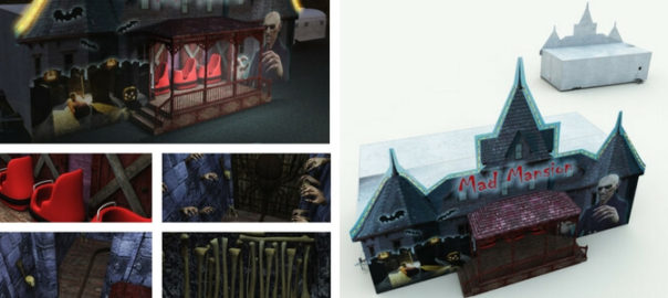 Haunted House Ride 3D Model for Poser, DAZ Studio, Vue, 3DS MAX