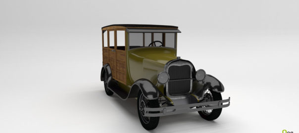 Model 150A Woodie Station Wagon Rendered in OneRender