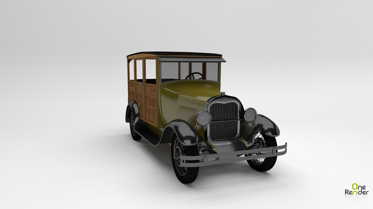 Model 150A Woodie Station Wagon Rendered in OneRender