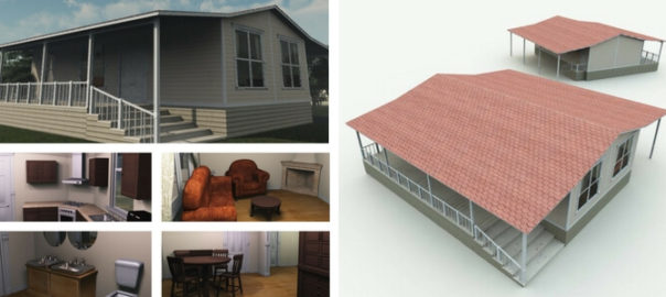 Double Wide Mobile Home 3D Model